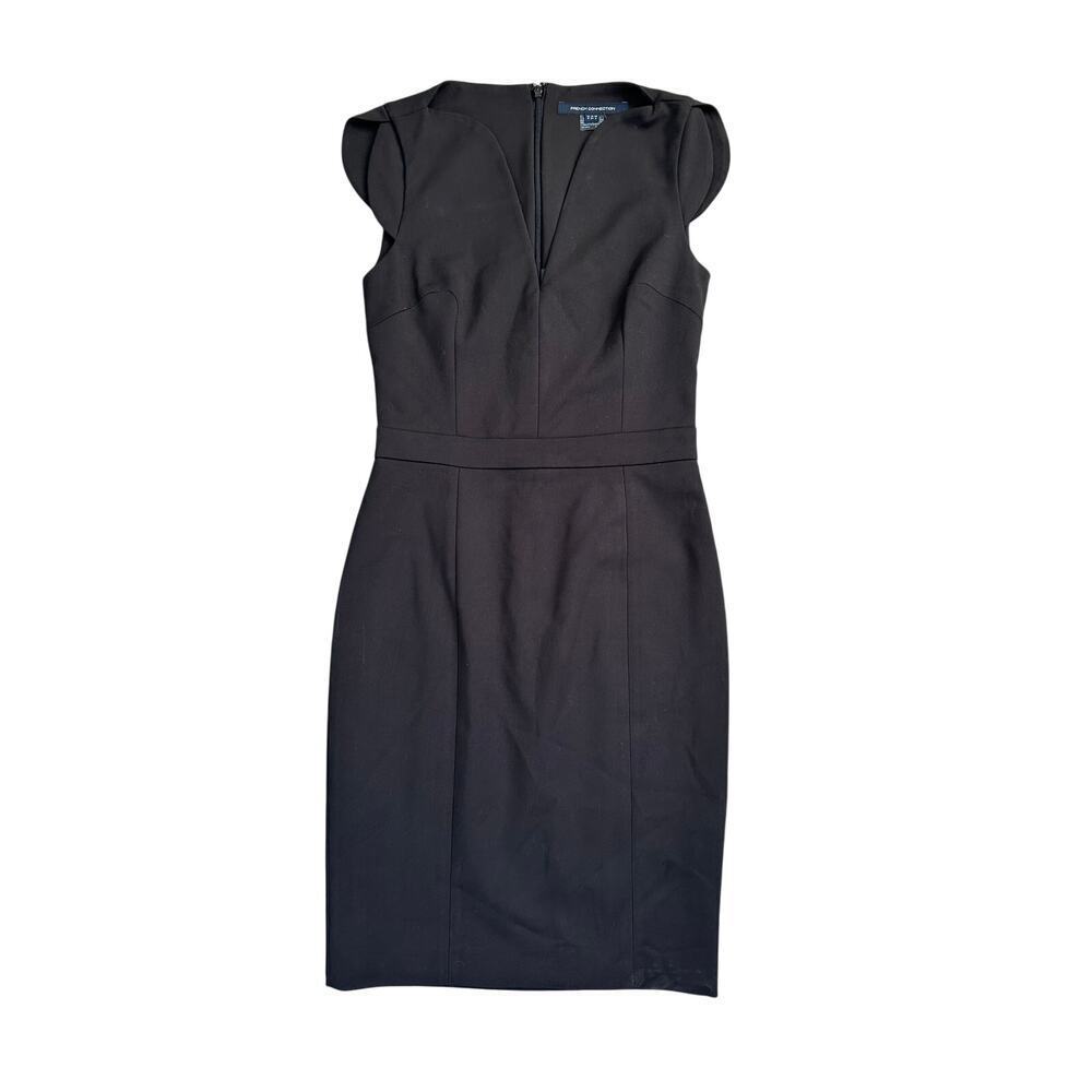 French Connection Black Dress w/ Cap Sleeves Womens Sz 8